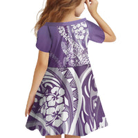 Hawaii Puakenikeni And Maile Lei Family Matching Off Shoulder Maxi Dress and Hawaiian Shirt Violet Polynesian Shark Tattoo DT05