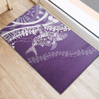 Hawaii Puakenikeni And Maile Lei Rubber Doormat Violet Polynesian Shark Tattoo DT05 - Polynesian Pride