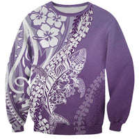 Hawaii Puakenikeni And Maile Lei Sweatshirt Violet Polynesian Shark Tattoo DT05 Unisex Violet - Polynesian Pride