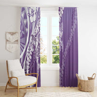 Hawaii Puakenikeni And Maile Lei Window Curtain Violet Polynesian Shark Tattoo DT05