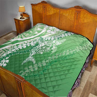 Hawaii Puakenikeni And Maile Lei Quilt Green Polynesian Shark Tattoo DT05