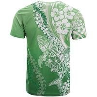Hawaii Puakenikeni And Maile Lei T Shirt Green Polynesian Shark Tattoo DT05