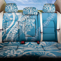 Hawaii Puakenikeni And Maile Lei Back Car Seat Cover Blue Polynesian Shark Tattoo DT05