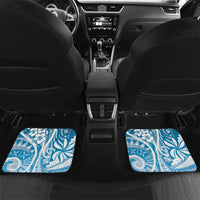 Hawaii Puakenikeni And Maile Lei Car Mats Blue Polynesian Shark Tattoo DT05