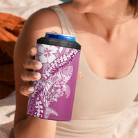 Hawaii Puakenikeni And Maile Lei 4 in 1 Can Cooler Tumbler Pink Polynesian Shark Tattoo DT05