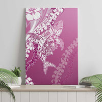 Hawaii Puakenikeni And Maile Lei Canvas Wall Art Pink Polynesian Shark Tattoo DT05