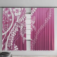 Hawaii Puakenikeni And Maile Lei Window Curtain Pink Polynesian Shark Tattoo DT05