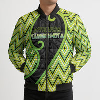 Custom Aotearoa Atua Tanemahuta Bomber Puffer Jacket God Of Forests Koru Patterns Koru Patterns