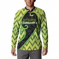 Custom Aotearoa Atua Tanemahuta Button Sweatshirt God Of Forests Koru Patterns Koru Patterns