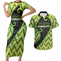 Custom Aotearoa Atua Tanemahuta Couples Matching Short Sleeve Bodycon Dress and Hawaiian Shirt God Of Forests Koru Patterns Koru Patterns