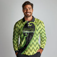 Custom Aotearoa Atua Tanemahuta Long Sleeve Polo Shirt God Of Forests Koru Patterns Koru Patterns