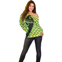 Custom Aotearoa Atua Tanemahuta Off Shoulder Sweater God Of Forests Koru Patterns Koru Patterns