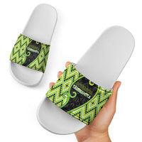 Aotearoa Atua Tanemahuta Slide Sandals God Of Forests Koru Patterns Koru Patterns