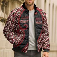 Custom Aotearoa Atua Tumatauenga Bomber Puffer Jacket God Of War Koru Patterns