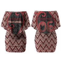 Custom Aotearoa Atua Tumatauenga Couples Matching Off Shoulder Short Dress and Long Sleeve Button Shirt God Of War Koru Patterns