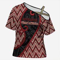 Custom Aotearoa Atua Tumatauenga Cross Shoulder Shirt God Of War Koru Patterns