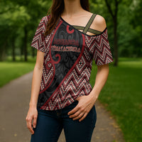 Custom Aotearoa Atua Tumatauenga Cross Shoulder Shirt God Of War Koru Patterns