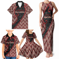 Custom Aotearoa Atua Tumatauenga Family Matching Tank Maxi Dress and Hawaiian Shirt God Of War Koru Patterns