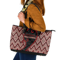 Aotearoa Atua Tumatauenga Leather Tote Bag God Of War Koru Patterns