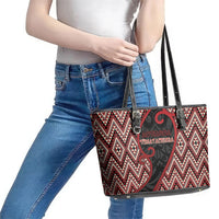 Aotearoa Atua Tumatauenga Leather Tote Bag God Of War Koru Patterns