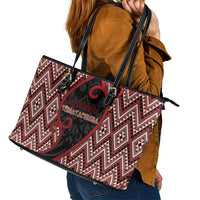 Aotearoa Atua Tumatauenga Leather Tote Bag God Of War Koru Patterns