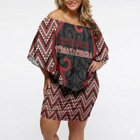 Custom Aotearoa Atua Tumatauenga Off Shoulder Short Dress God Of War Koru Patterns