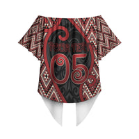 Custom Aotearoa Atua Tumatauenga Off Shoulder Wrap Waist Top God Of War Koru Patterns