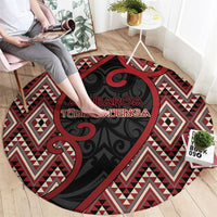 Aotearoa Atua Tumatauenga Round Carpet God Of War Koru Patterns