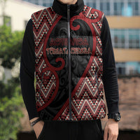 Custom Aotearoa Atua Tumatauenga Sleeveless Puffer Jacket God Of War Koru Patterns