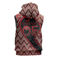 Custom Aotearoa Atua Tumatauenga Sleeveless Zip Hoodie God Of War Koru Patterns