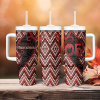 Custom Aotearoa Atua Tumatauenga Tumbler With Handle God Of War Koru Patterns