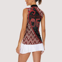 Custom Aotearoa Atua Tumatauenga Women Sleeveless Polo Shirt God Of War Koru Patterns