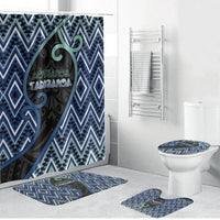 Aotearoa Atua Tangaroa Bathroom Set God Of Ocean Koru Patterns