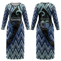 Custom Aotearoa Atua Tangaroa Couples Matching Long Sleeve Bodycon Dress and Long Sleeve Button Shirt God Of Ocean Koru Patterns