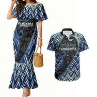 Custom Aotearoa Atua Tangaroa Couples Matching Mermaid Dress and Hawaiian Shirt God Of Ocean Koru Patterns