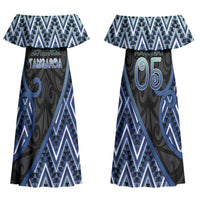 Custom Aotearoa Atua Tangaroa Couples Matching Off Shoulder Maxi Dress and Long Sleeve Button Shirt God Of Ocean Koru Patterns