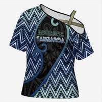 Custom Aotearoa Atua Tangaroa Cross Shoulder Shirt God Of Ocean Koru Patterns