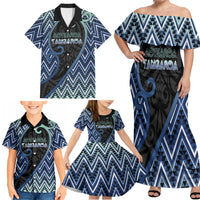 Custom Aotearoa Atua Tangaroa Family Matching Off Shoulder Maxi Dress and Hawaiian Shirt God Of Ocean Koru Patterns