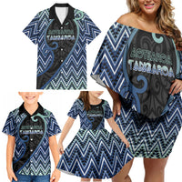 Custom Aotearoa Atua Tangaroa Family Matching Off Shoulder Short Dress and Hawaiian Shirt God Of Ocean Koru Patterns