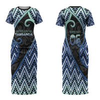 Custom Aotearoa Atua Tangaroa Family Matching Short Sleeve Bodycon Dress and Hawaiian Shirt God Of Ocean Koru Patterns