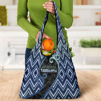 Aotearoa Atua Tangaroa Grocery Bag God Of Ocean Koru Patterns