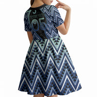 Custom Aotearoa Atua Tangaroa Kid Short Sleeve Dress God Of Ocean Koru Patterns