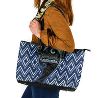 Aotearoa Atua Tangaroa Leather Tote Bag God Of Ocean Koru Patterns