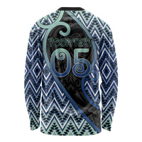 Custom Aotearoa Atua Tangaroa Long Sleeve Shirt God Of Ocean Koru Patterns