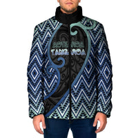 Custom Aotearoa Atua Tangaroa Padded Jacket God Of Ocean Koru Patterns