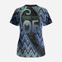 Custom Aotearoa Atua Tangaroa Scrub Top God Of Ocean Koru Patterns
