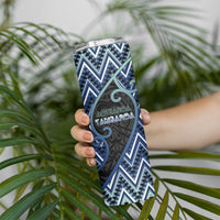 Custom Aotearoa Atua Tangaroa Skinny Tumbler God Of Ocean Koru Patterns