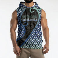 Custom Aotearoa Atua Tangaroa Sleeveless Hoodie God Of Ocean Koru Patterns