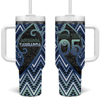 Custom Aotearoa Atua Tangaroa Tumbler With Handle God Of Ocean Koru Patterns