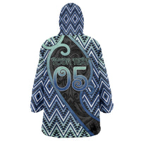 Custom Aotearoa Atua Tangaroa Wearable Blanket Hoodie God Of Ocean Koru Patterns